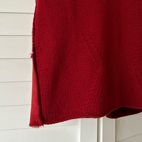 LUXE Brunello Cucinelli Shearling/Cashmere Cherry Red Vest Small Womens Suede - Picture 9 of 13